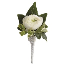 Blissful White Boutonniere