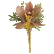 Sunset Orchid Boutonniere